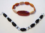 Top: Fire or Crab Agate, Bottom: Opalite with Onyx