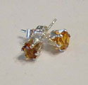 4mm Faceted Citrine on Sterling Studs