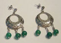 Green Onyx on Sterling Studs
