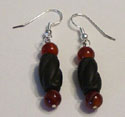 Onyx and Red Carnelian on Sterling Wires