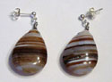 Striped Agate on Sterling Studs