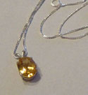Faceted Citrine in Sterling Setting and Chain