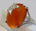 Sterling with Carnelian cab, size 5 1/2
