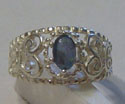 Sterling with Opal Triplet, size 5 1/2
