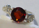 Sterling with Deep Garnet, size 6