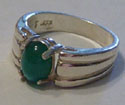 Sterling with Green Onyx cab, size 7