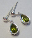 Faceted Peridot on Sterling Studs