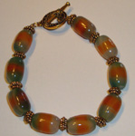 Striped Fancy Agate with Gold Plate