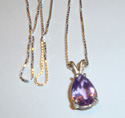 Faceted Amethyst on SS chain