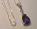 Faceted Amethyst pendant on SS chain