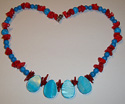 Coral and Turquoise Necklace with Mother of Pearl
