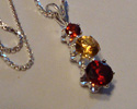 Mother's pendant with Garnet and Citrine on SS chain